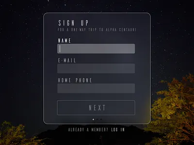 One-way trip 001 dailyui signup ui