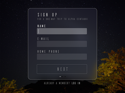 One-way trip 001 dailyui signup ui