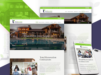 Construction & Renovation Website construction website renovation website ui ux web design web development