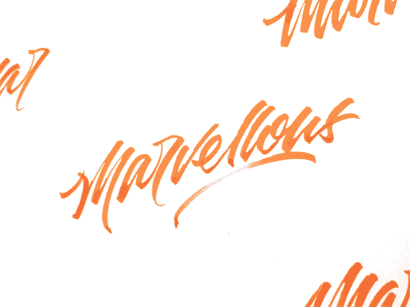 Marvellous brush pen calligraphy left marvellous script