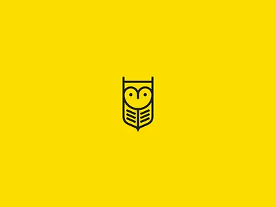 Book Owl app bird book design for sale icon learn logo owl service ui yellow
