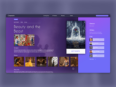 Cinematic concept design film layout movie site movies ui web design website