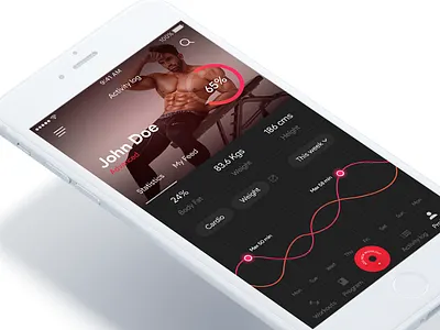 038 Fitness profile app screen design dribbble fitness gym illstration ios mobile profile ui ux workout