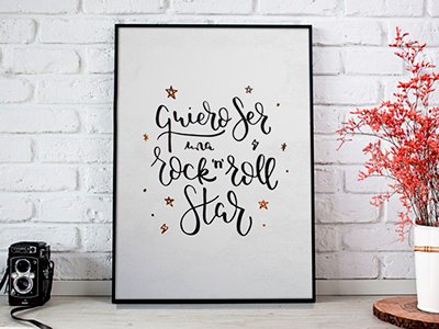 Wanna be a rock'n'roll star! foil gold handmade handmadefont laminator lettering