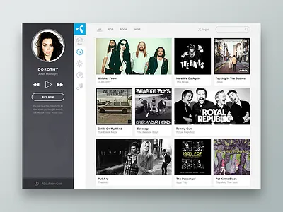 Player music site ui ux web