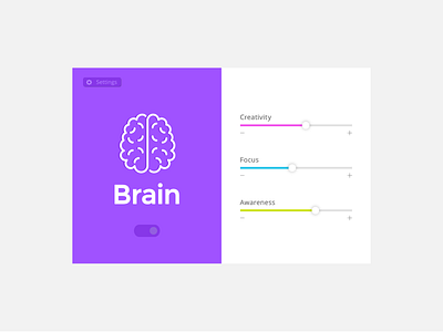 DailyUI Challenge #007 - Settings 007 awareness brain creativity dailyui focus pop settings ui