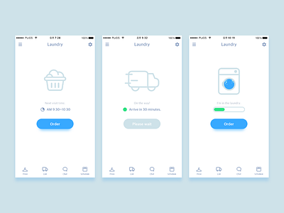 Laundry App Concept Design app blue clean design laundry simple ui