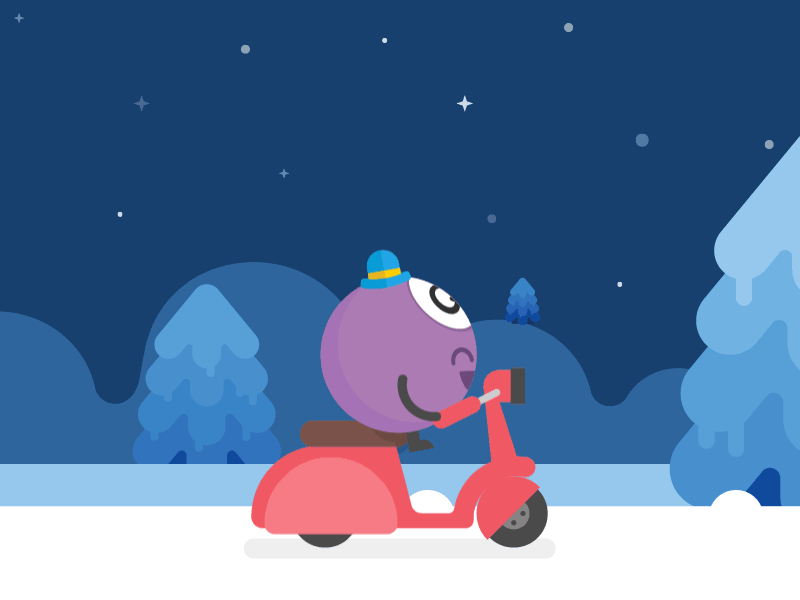 Mr.Qs Winter Bike Ride after effects animation bike deer flat design illustration illustrator snow winter