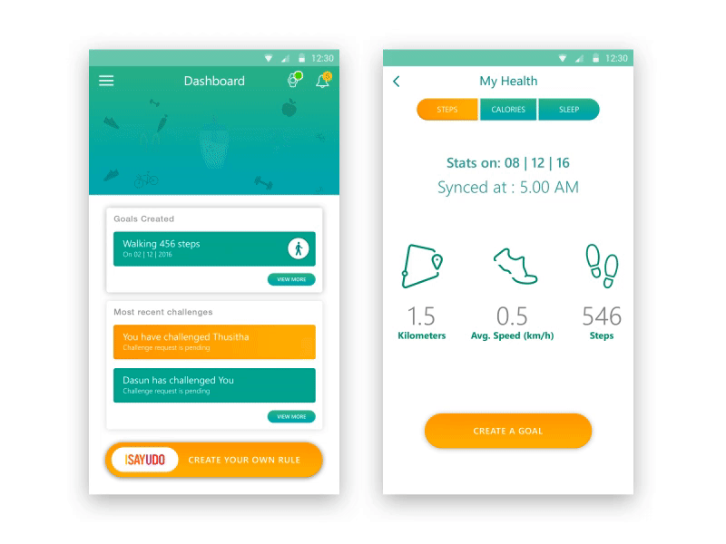 Health app UI concept android animation health interaction mobile ui ux