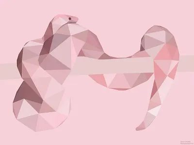 Pink Ball Python. animals cute animals dribbble inspire low poly low polygon photoshop python snake snakes vector vector art