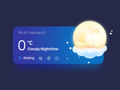 Cloudy Nighttime app blue cloudy color nighttime temperature ui weather