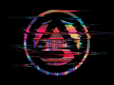 AUDAX Creative branding design glitch logo pink pixel pixelated retro