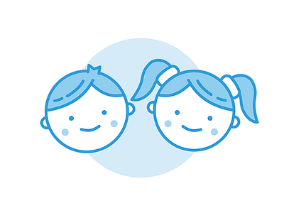 Cute Kids blue cute illustration kids monochrome vector