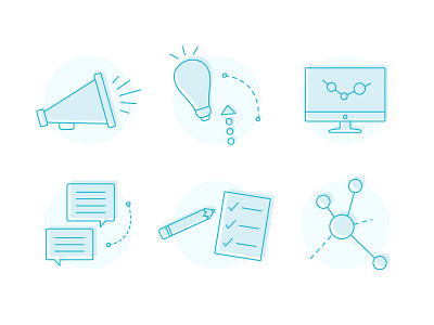 Covalent Marketing :: Icons business chat computer design icon idea illustration light line marketing playful vector