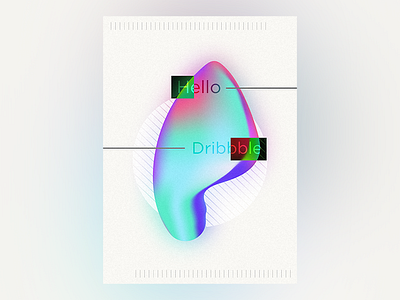 Hello Dribbble gradient hello poster