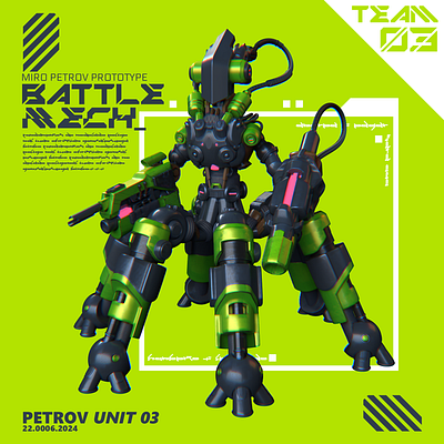 Battle Mech_ 3d illustration maya substance