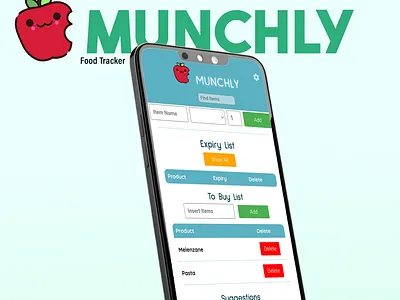 🍎Munchly - Food Tracker & Managment app food tracker graphic design logo mockup ui design web app web design