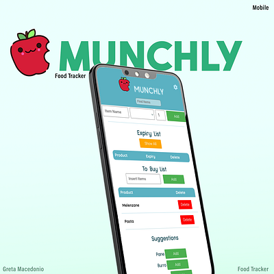 🍎Munchly - Food Tracker & Managment app food tracker graphic design logo mockup ui design web app web design