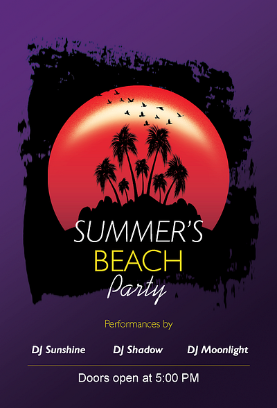 Summer Beach Party Poster graphic design photoshop poster