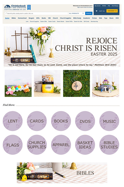 Easter Store 2025 - Christianbook christianbook christianity design easter graphic design illustration lent marketing online selling photography typography web graphics web page design