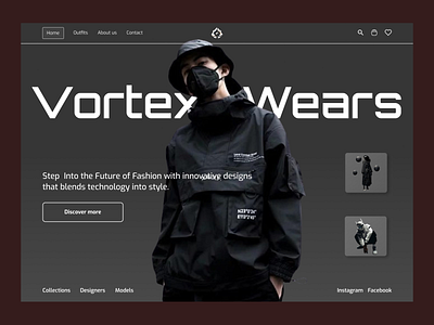 Futuristic Techwear Fashion Store Web Design digital fashion e commerce ui fashion website futuristic design high tech style innovative ui minimalist store modern typography online shopping street fashion streetwear ui techwear fashion trendy interface ui ui design ui inspiration ux ux design ux ui design web design