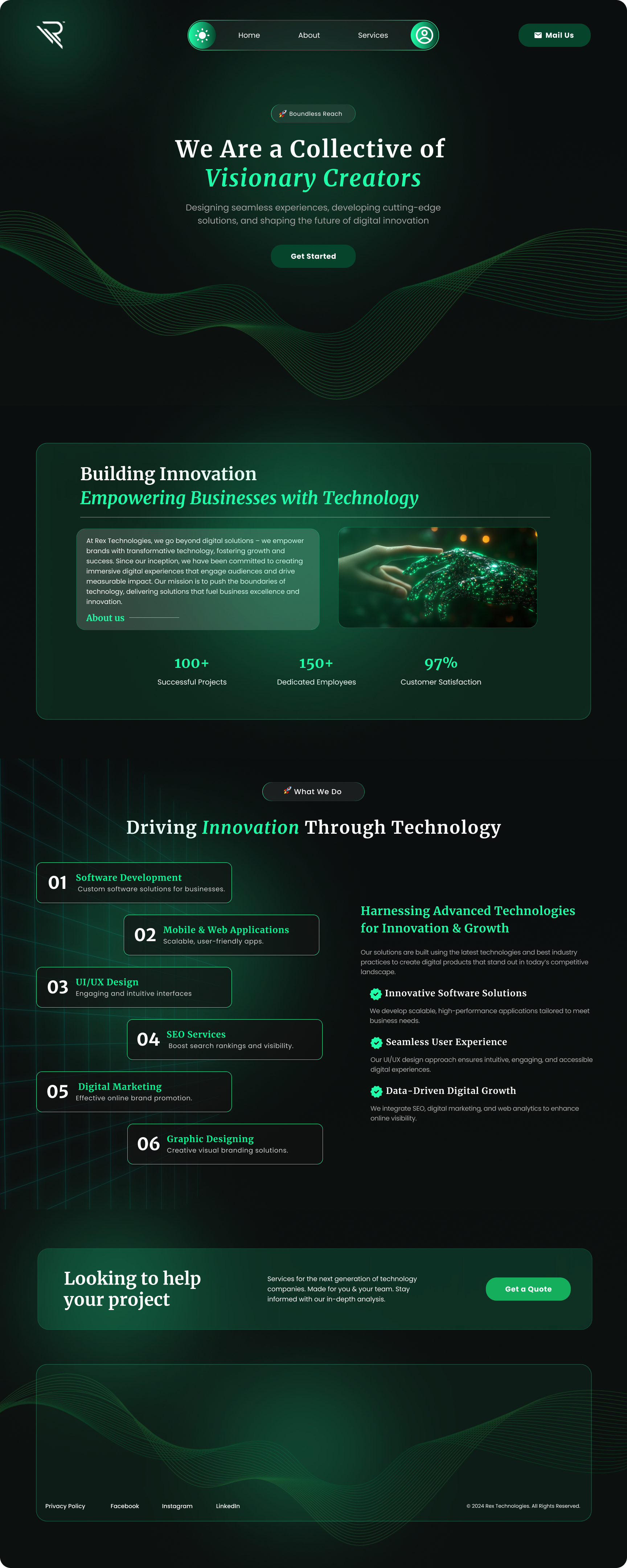 Boundless Reach – Futuristic Web Design animation branding graphic design logo motion graphics ui