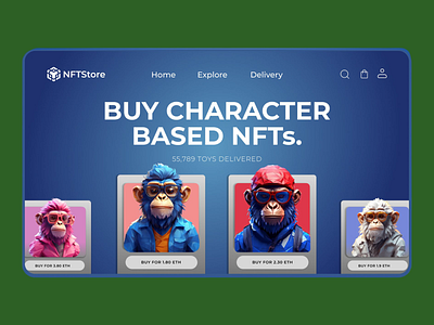 Futuristic NFT Character Marketplace blockchain design bold typography card layout character nft clean ux crypto art crypto trading digital collectibles futuristic design intuitive navigation metaverse assets minimal ui modern ui nft marketplace nft shopping nft store ui design ux design ux ui web3 design