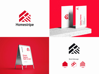 Homestripe Properties & Real Estate Logo Design architecture brand design branding building creative design graphic design home home logo house housing illustration logo logo design logos minimal properties real estate real estate logo vector