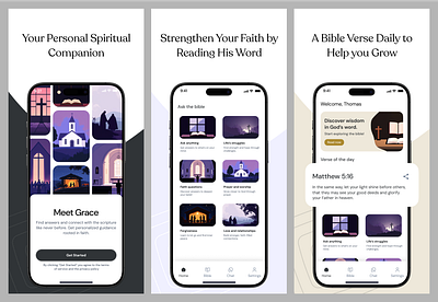 App Store Screenshots for a Bible app app appdesign appdesign ui design illustration ui ux