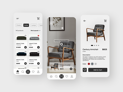 #18 Concept Shot - Furniture Store | Mobile App app conce concept design design ecommerce figma furniture store mobile mobile design product store ui ui design ux