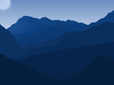 Blue Landscape blue clean hills illustration landscape mountains night