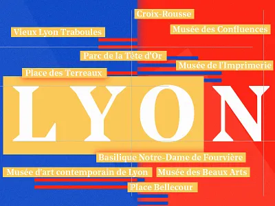 Living — Lyon blue france illustration interest living lyon red typography