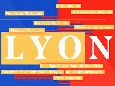 Living — Lyon blue france illustration interest living lyon red typography