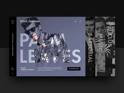 D&G – SS17 – Alternative concept dg dolcegabbana fashion homepage landing page layout material minimal ss17 ui ux