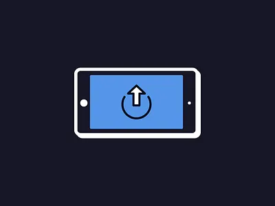 Upload Media from Device Icon apple arrow blue face home movie icon icon set iphone upload