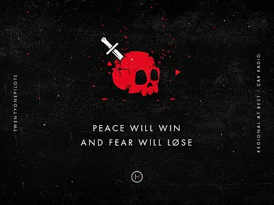 Car Radiø black fear icon illustration music peace red shattered skull twenty one pilots