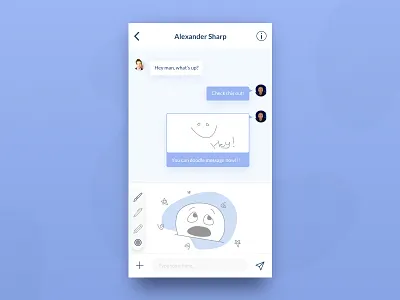 Day 84 - Doodle Message chat doodle draw image message mobile nib reply sketch