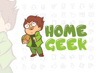 Geek Mascot Logo geek logo mascot vector