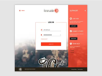 Login Portal app application login sidebar ui ux