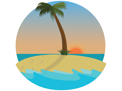 You're Lost 404 desert island error illustration illustrator tropical