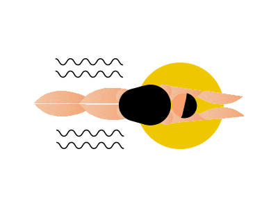 just keep swimming geometric illustration simple