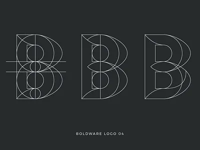 Boldware logo in progress b letter logo process wireframe