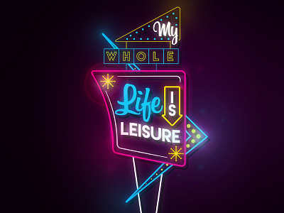 Whole Life illustrator life neon photoshop retro sign signage throwback vector vintage whole life