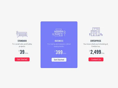 Pricing table buildings business conversion corporate garage icons pricing web