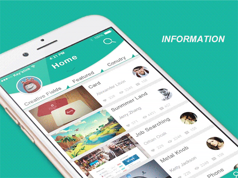 personal Information app information page motion effect personal switch ue ui