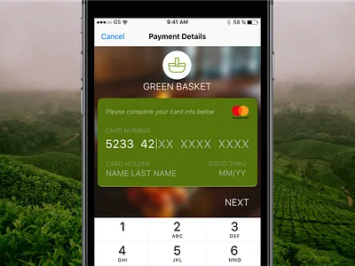 Green Basket 002 card checkout credit dailyui