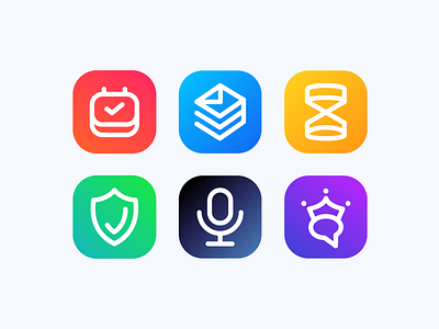 Product Icon Set ai design gradient ios linear icon logo set