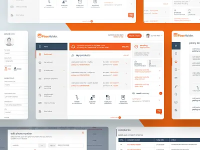 Insurance company Customer portal customer portal dashboard insurance company ui design