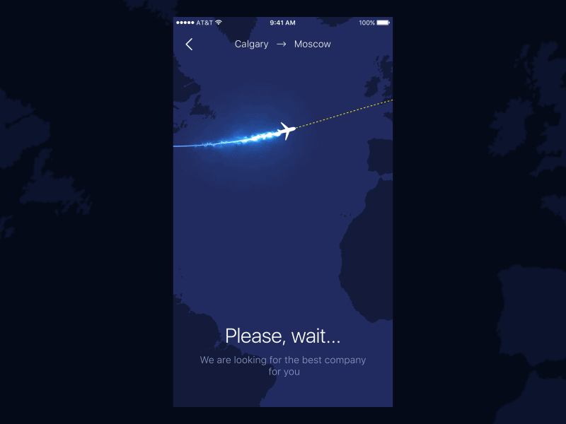 Airplane Animation airplane animation app delivery night search ui ux world