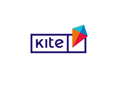 Kite, e-learning platform logo design classes courses colorful e learning platform education educational elearning flat 2d geometric kids students youngs kite kites kiting logo logo design online projects challenges vector icon mark symbol